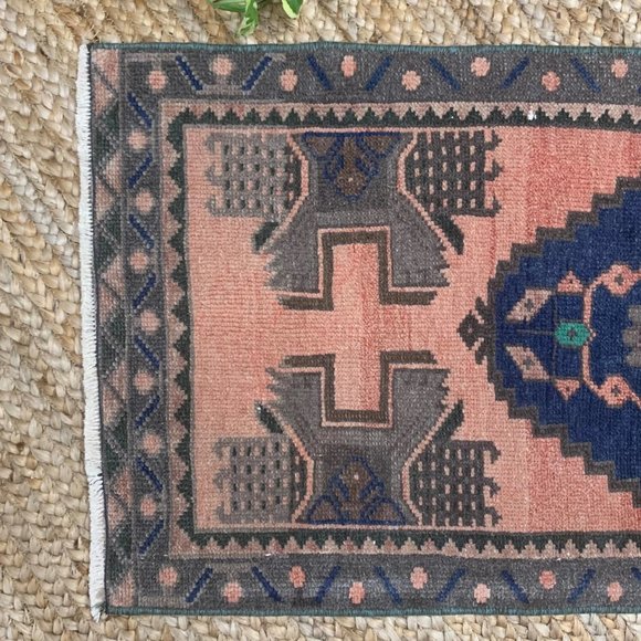 Vintage Small Boho Turkish Wool Mini 2x3 Rug Decor - Picture 2 of 5